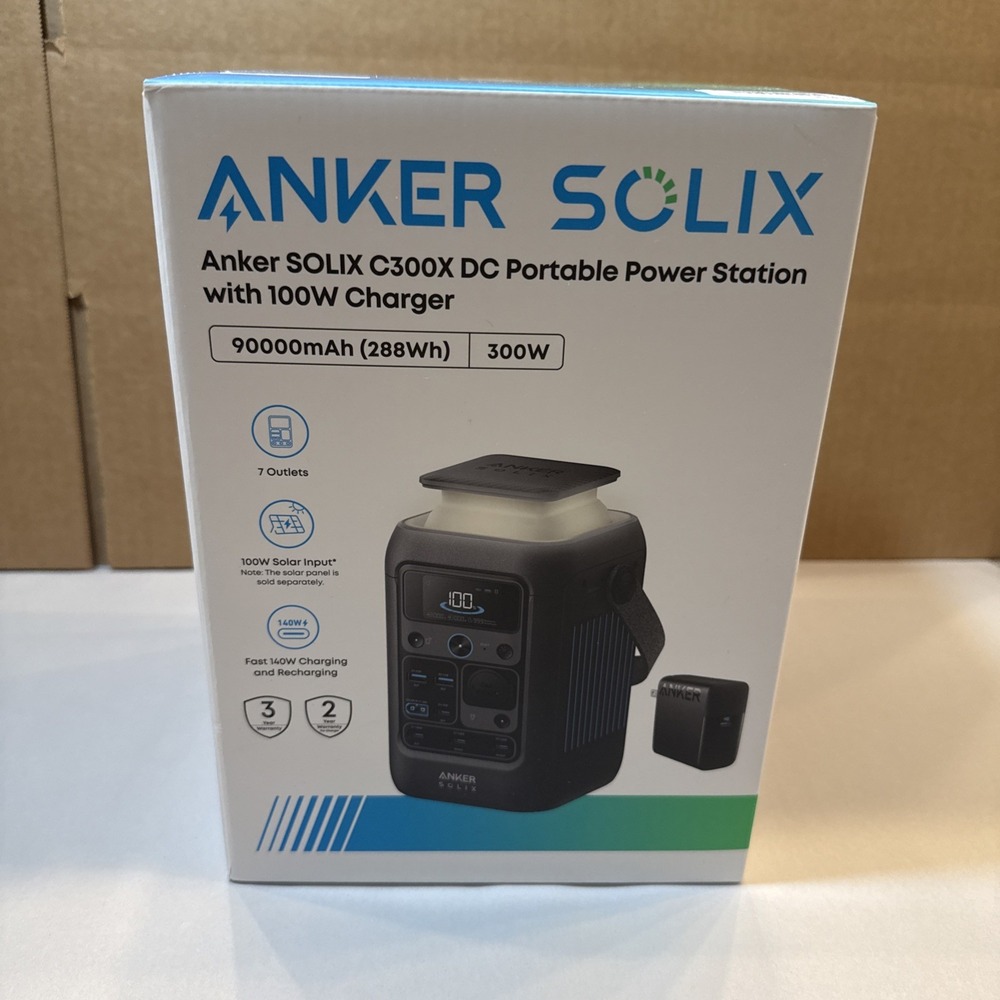 Anker Solix C300X 288Wh DC Portable Power Station with Adjustable Strap New
